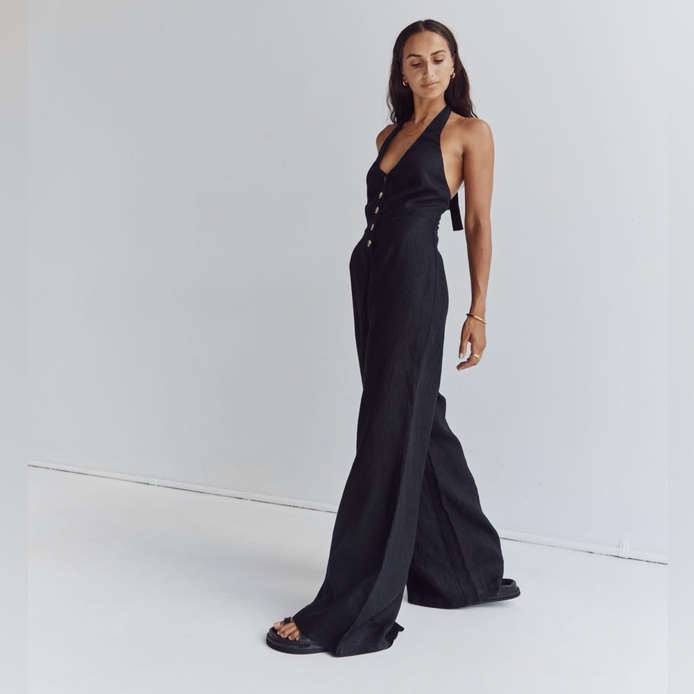 DISSH Logan linen halter neck jumpsuit